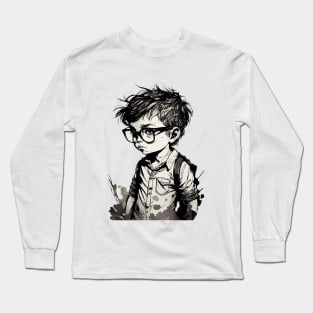 Boy with glasses in school one. Long Sleeve T-Shirt